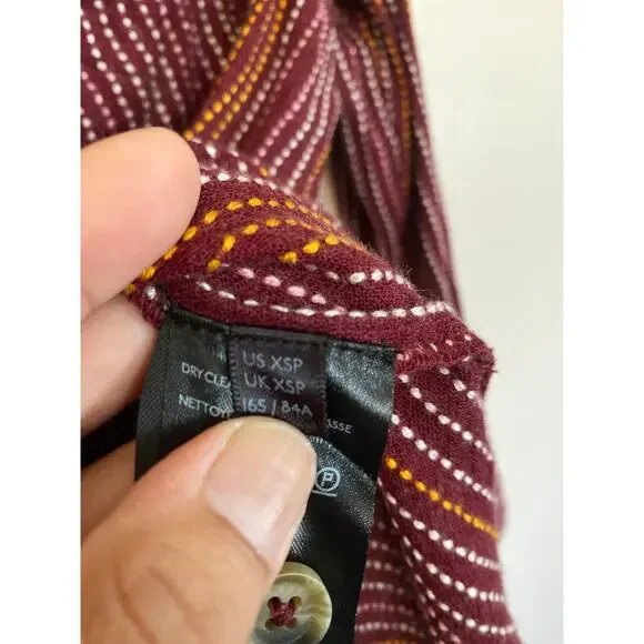 Anthropologie Isadora Long Sleeve Striped Button-Back Popover Tunic Top Size XS - Picture 3 of 8